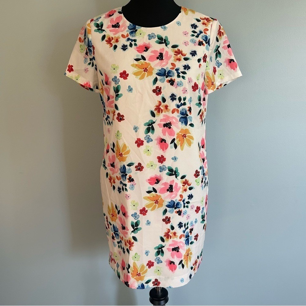 CeCe by Cynthia Steefe Dress Watercolor Floral Print Short Sleeve Cottagecore 2‎